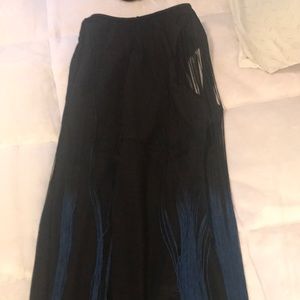 Black cocktail dress with fringe detail